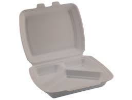 Ланч-бокс зі спіненого полістиролу з кришкою 3-х секційний, Hendi